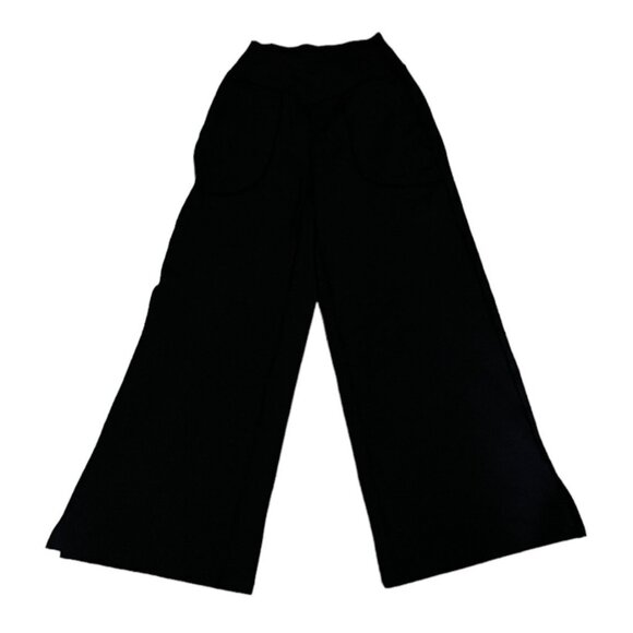 Halara Crossover Pocket Split Hem Yoga Pants Plus Sz 2XL Black Wide Leg Yoga Pan - Picture 6 of 9